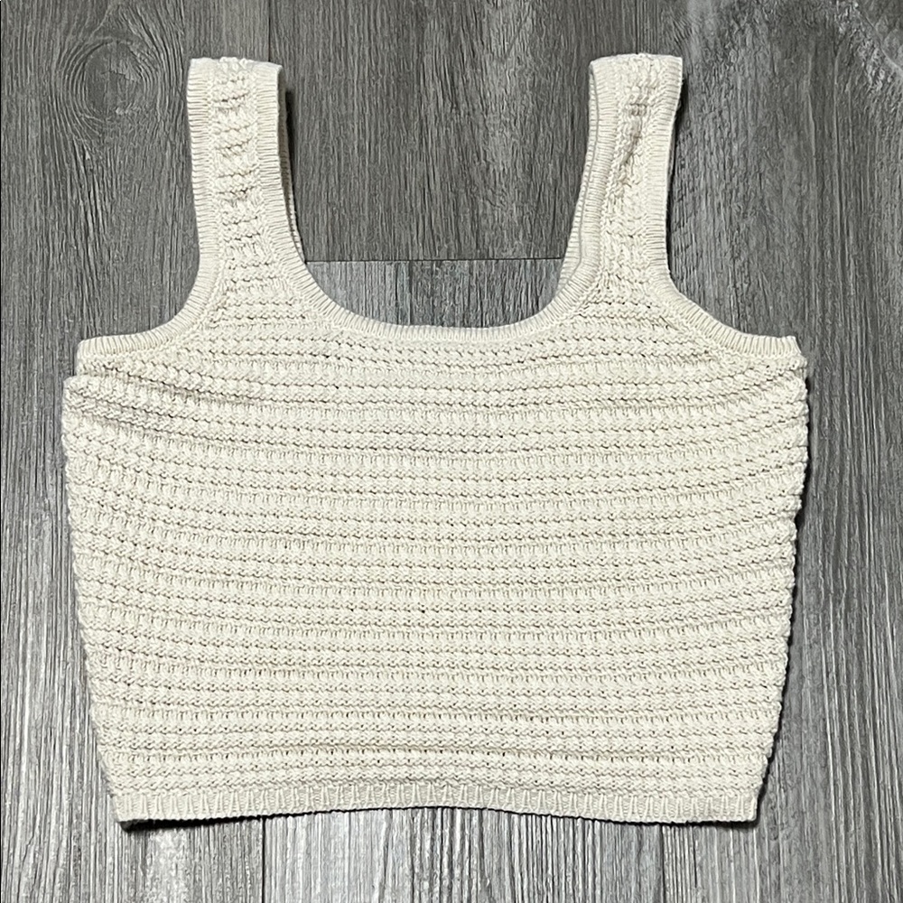 Freshman 1996 Cream Knit Crop Top/ size S